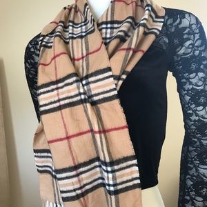 Cashmere touch scarf, Burberry signature pattern